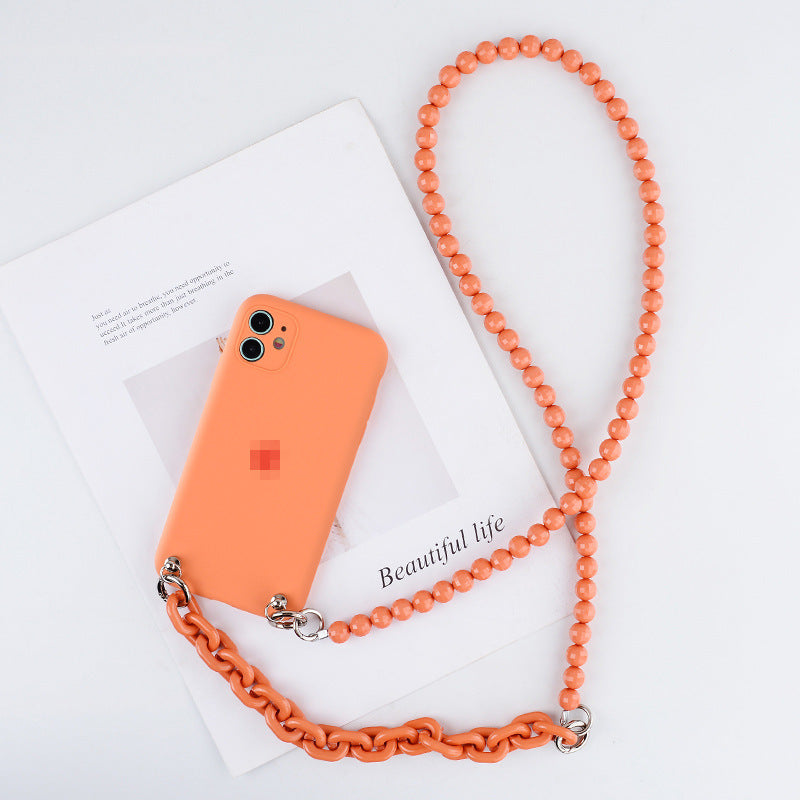 Compatible with Apple, Iphone12Promax Mobile Phone Case Diagonal Bead Chain Suitable
