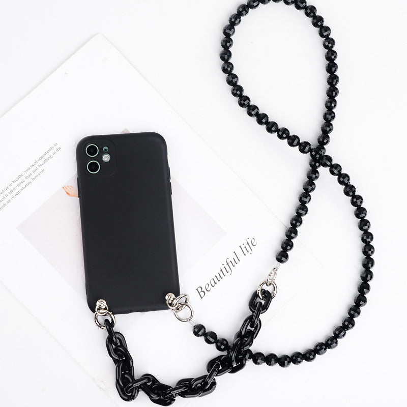 Compatible with Apple, Iphone12Promax Mobile Phone Case Diagonal Bead Chain Suitable