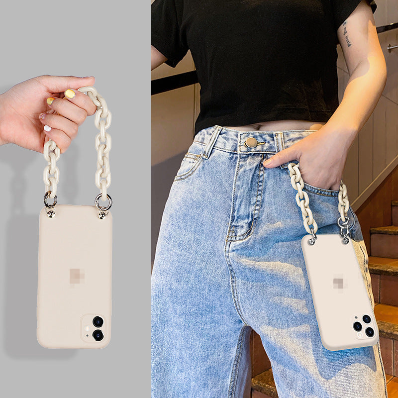 Compatible with Apple, Iphone12Promax Mobile Phone Case Diagonal Bead Chain Suitable