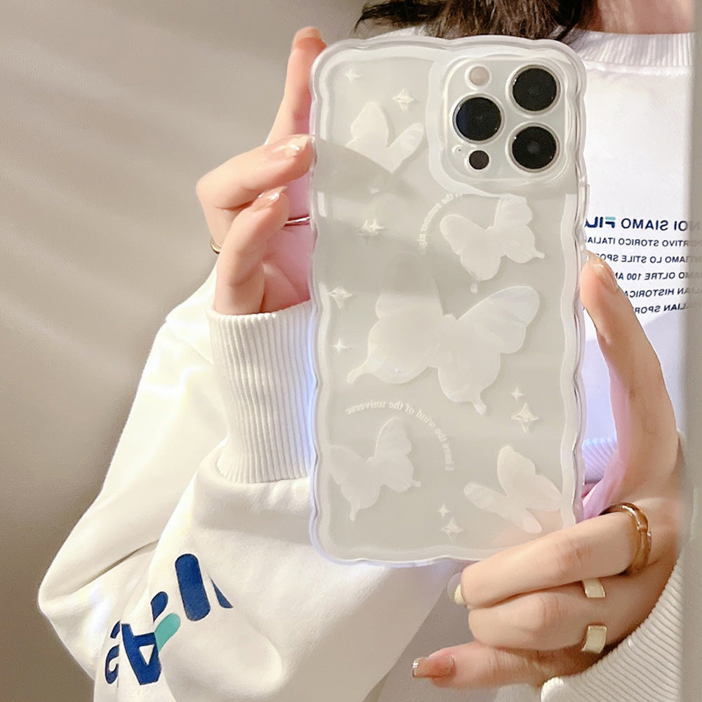 Simple Butterfly Modern Transparent Women's Phone Case