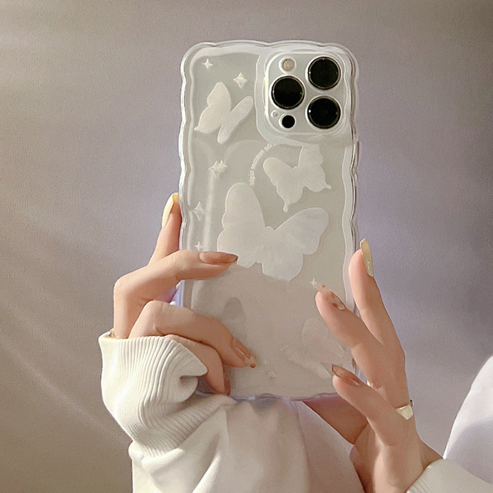 Simple Butterfly Modern Transparent Women's Phone Case