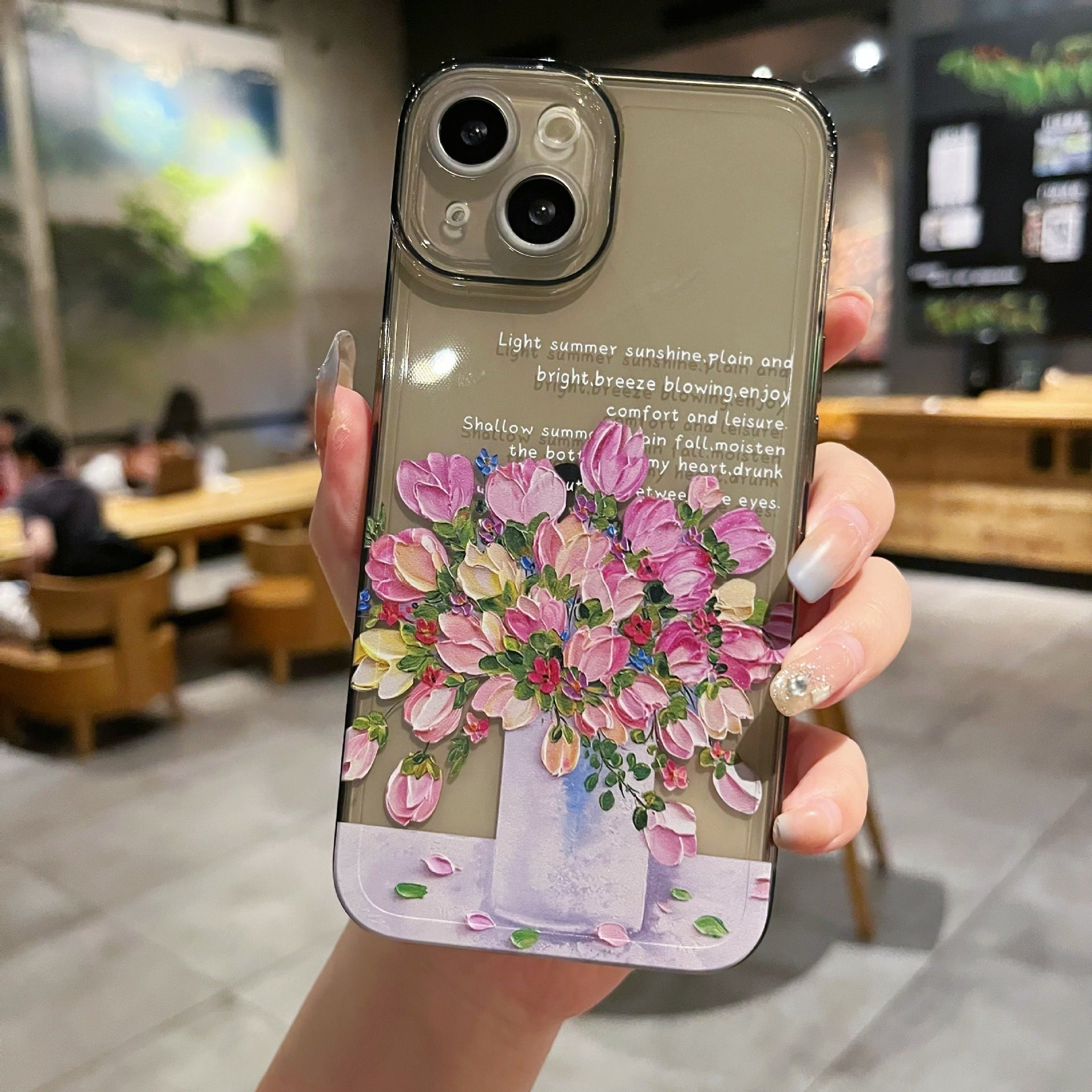 New Simple Little Flower Transparent Protective Cover Phone Case