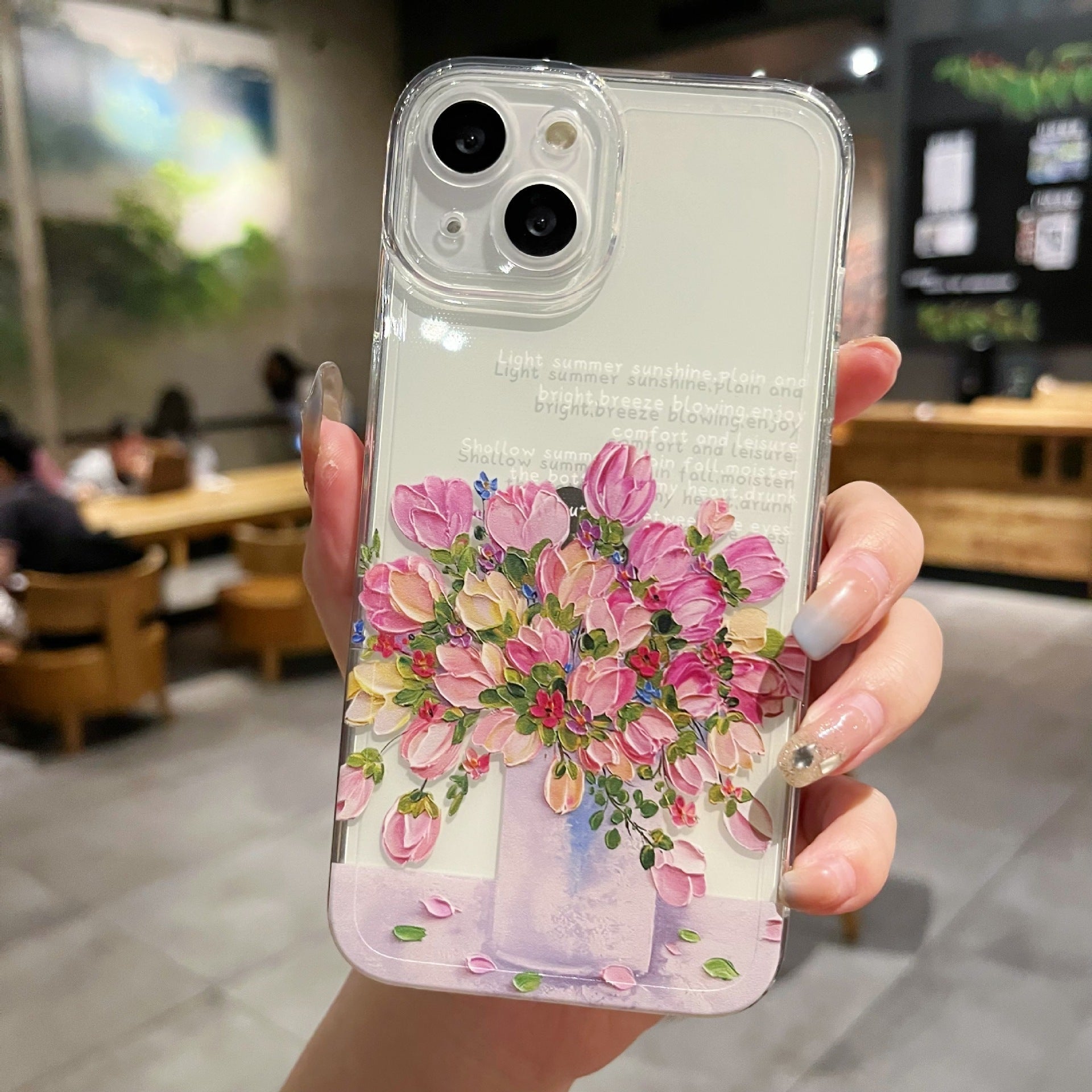 New Simple Little Flower Transparent Protective Cover Phone Case